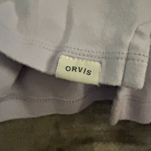 Orvis Women's L/G Periwinkle Pima Cotton Top, V-Neck, 3/4 Sleeve - Picture 5 of 9